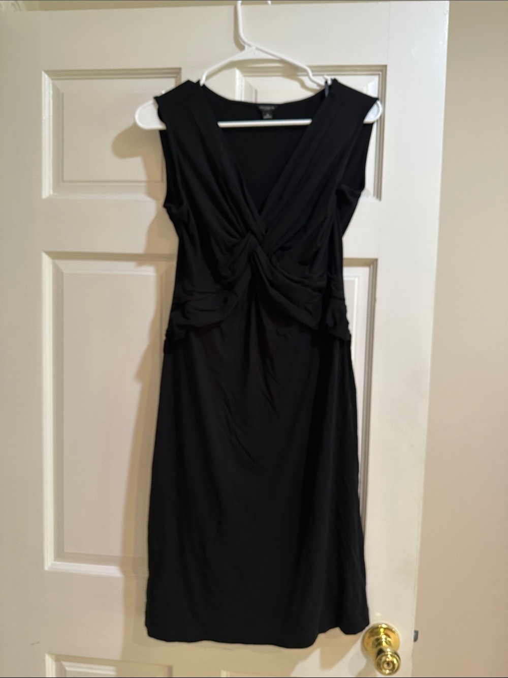 Ann Taylor Classic Black Knot-Front Sleeveless Dress - size Med